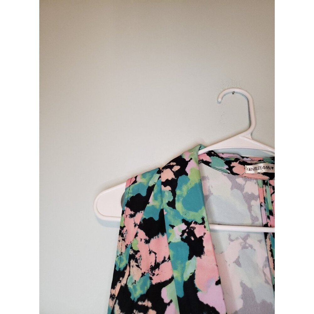 Gentle Fawn Womens M Rochester Vest Black Open Front Watercolor Abstract NWT $90 - Picture 4 of 8